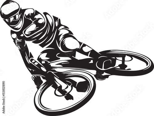 Black Silhouette of Bicycle Stunt Performer