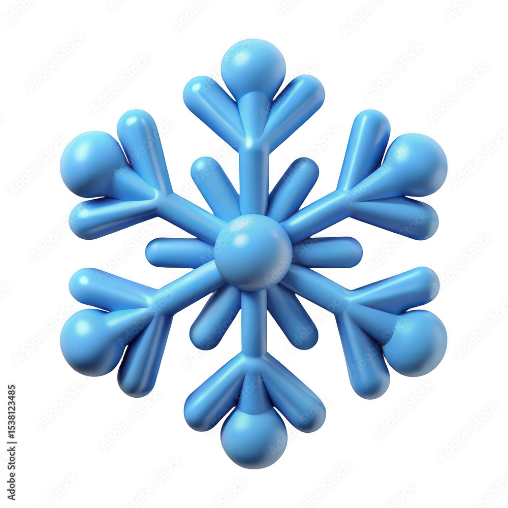 3d blue snowflake icon isolated on transparent background 3d blue snowflake icon isolated on transparent background