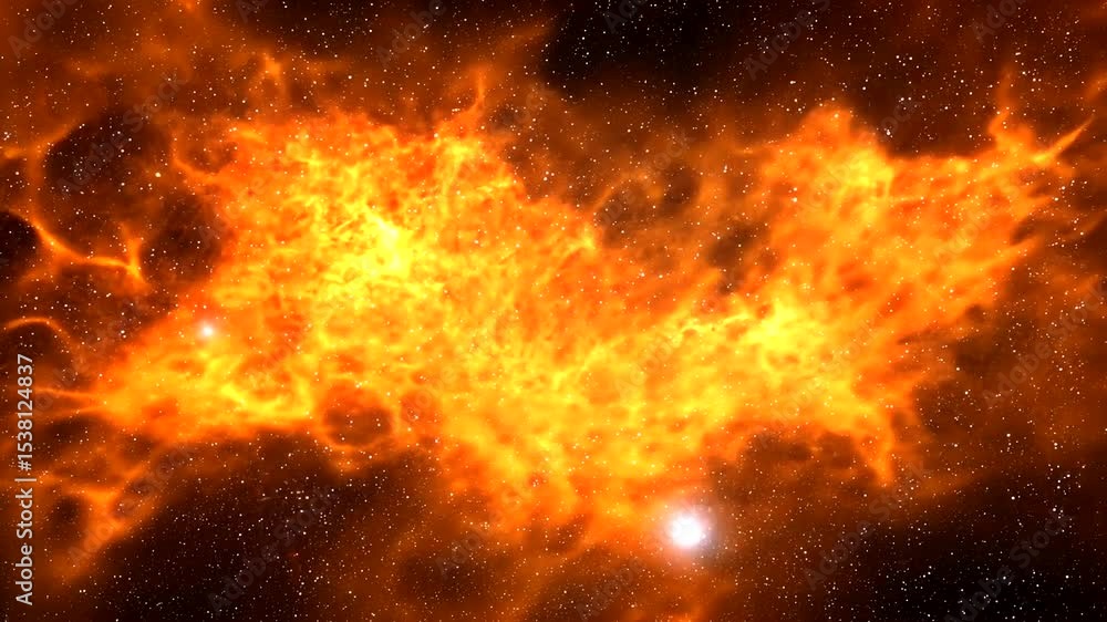 Fiery nebula in deep space Fiery nebula in deep space