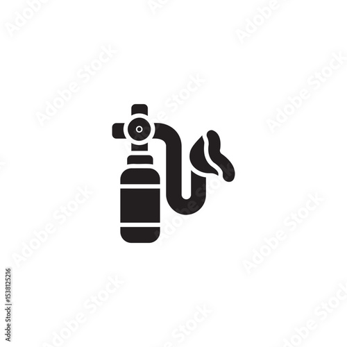 Simple black and white scuba diving oxygen tank illustration vector design