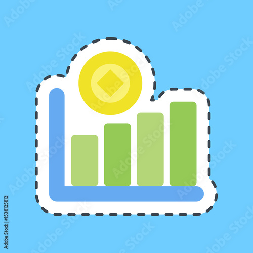 Cutting line sticker hash rate. Crypto currency elements.