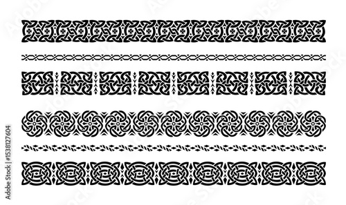 Hand drawn celtic borders ornament collection