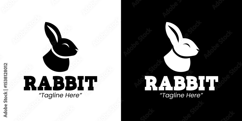 Obraz premium Dynamic and Stylish Rabbit Logo with Bold Typography
