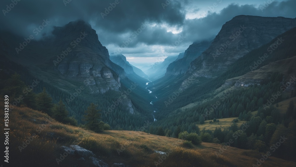 Fototapeta premium Stunning Natural Landscape with Clear Space Available for Text