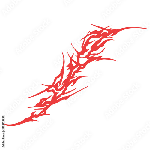 Necro Neotribal Red Tattoo Element Desiign