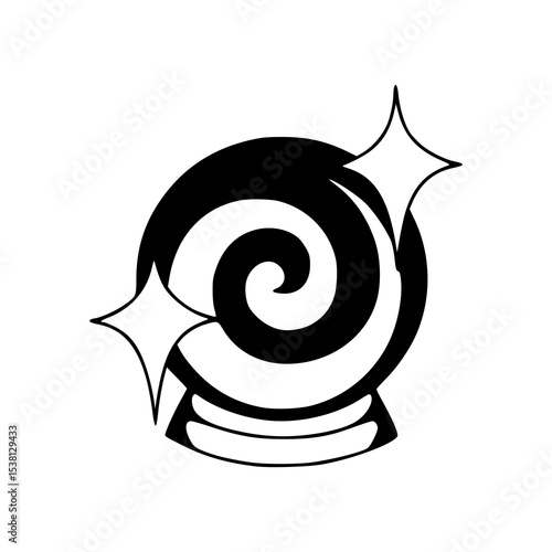 magic crystal ball - fortune teller orb vector