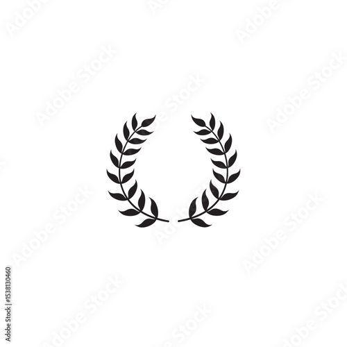 Minimalist black laurel wreath vector illustration for design and decoration purposes
