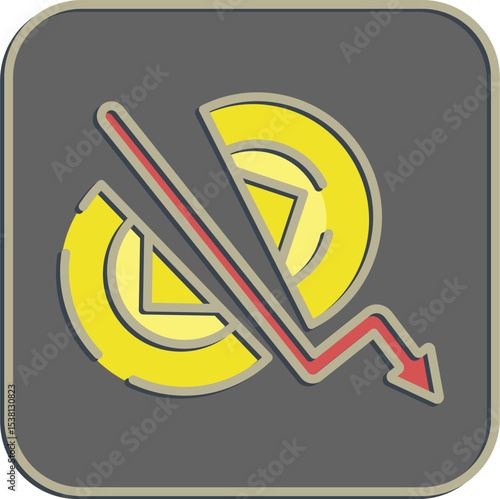 Icon crypto halving. Crypto currency elements. Icon in embossed style.