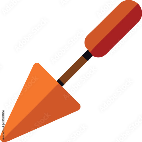 Bricklaying Trowel Vector Illustration on White Background for Brickwork Tool Graphics