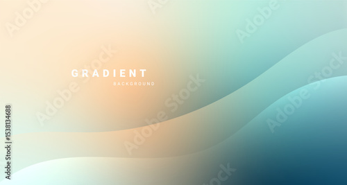 Soft pastel gradient abstract background with flowing wave