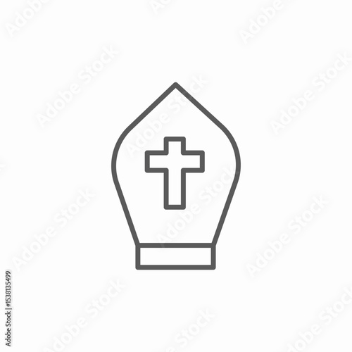 mitre hat icon sign vector
