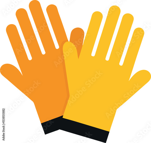 Workplace Safety Gloves for Industrial Protection Line Art Vector Illustration
