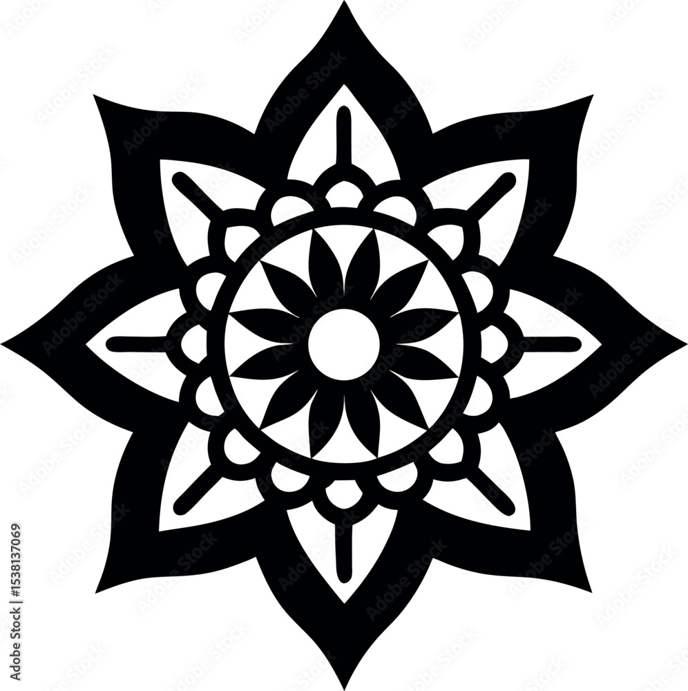 Fototapeta premium Intricate Mandala Decorative Circular Pattern Line Art Vector Illustration