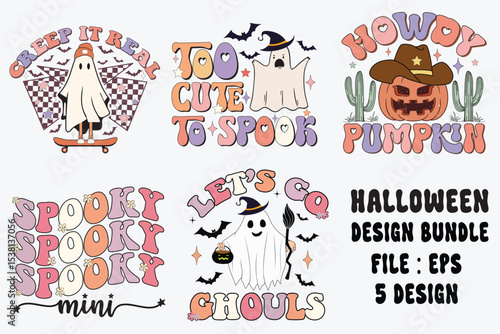 Art & Illustration, retro halloween sublimation design bundle png design ,svg,png,eps,dxf,pdf,bundle