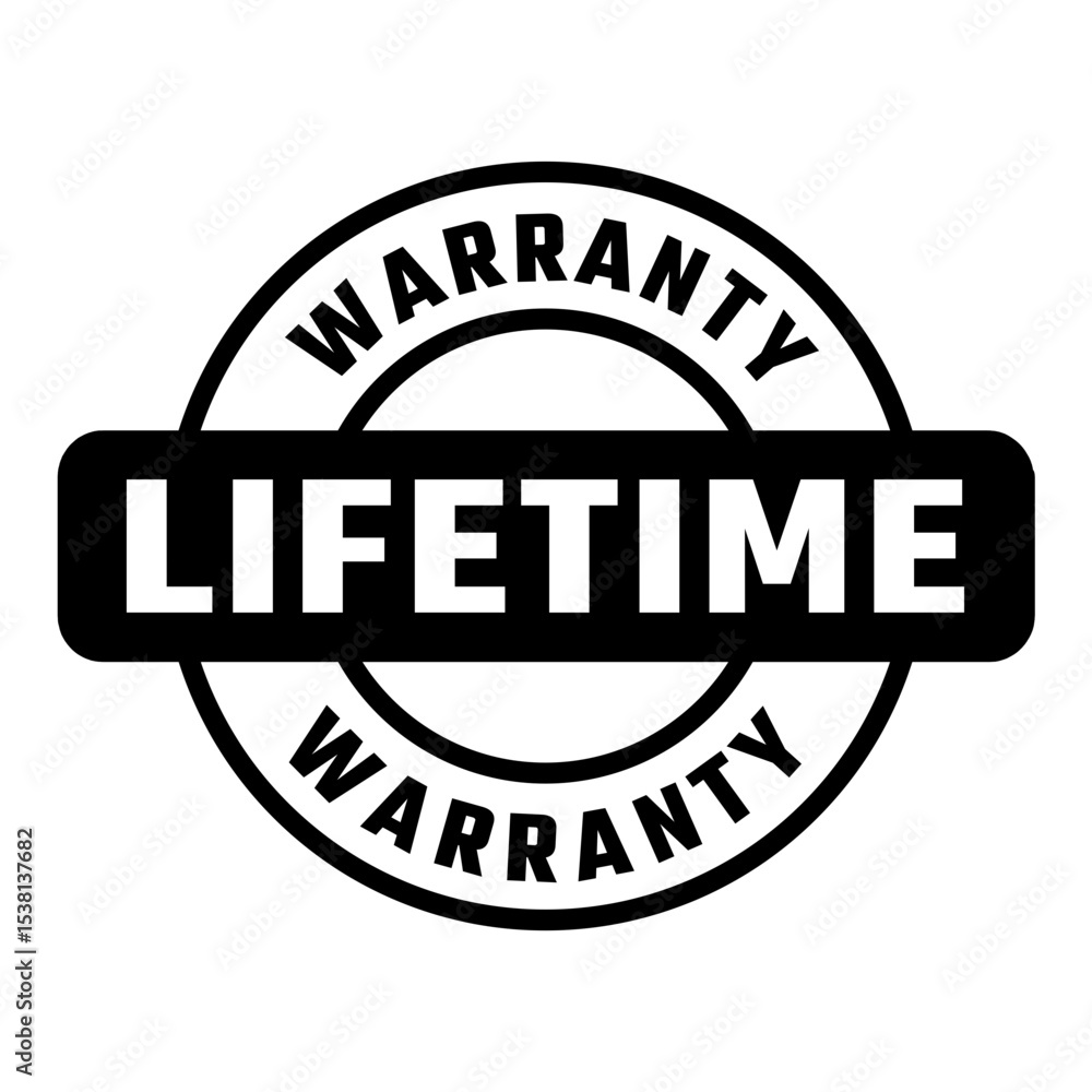 Lifetime Warranty Sign Vector Black Lifetime Warranty Sign Vector Black