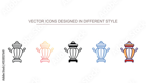 Samovar icon design with white background stock illustration