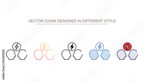 Conflict icon design with white background stock illustration