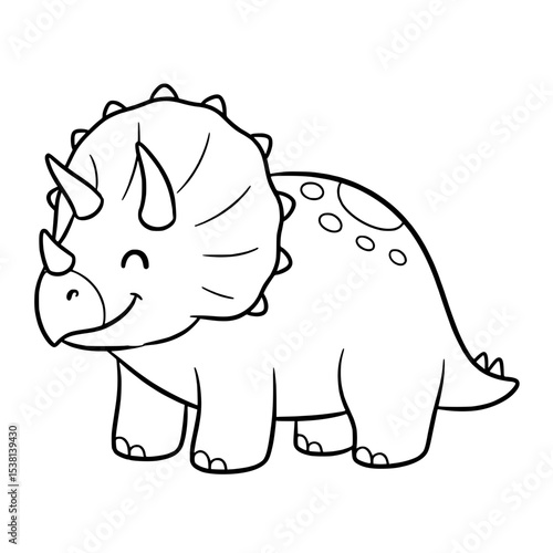 Adorable Triceratops Cartoon Drawing