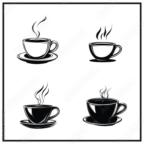 Coffee Cup with Steam Silhouette