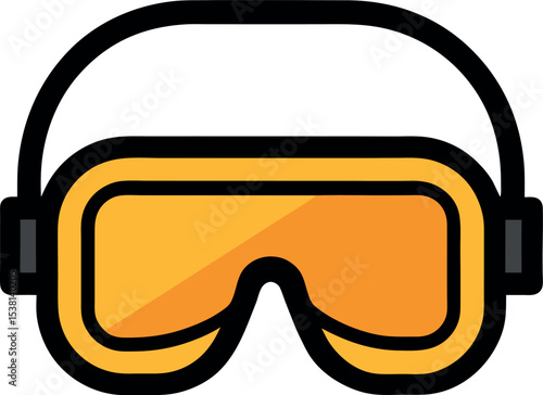 Protective safety goggles vector illustration used in laboratory and construction tasks Line Art Vector Illustration