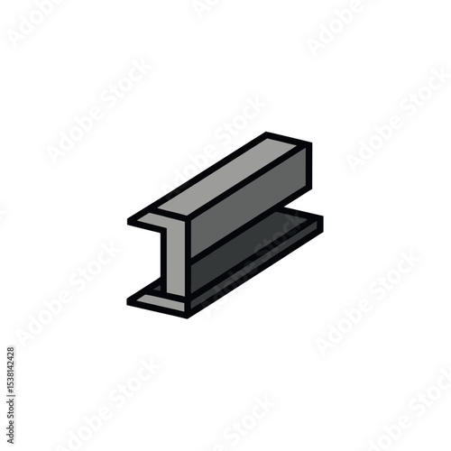 Steel Beam Heavy Metal Construction Support Vector Illustration Line Art Vector illustration