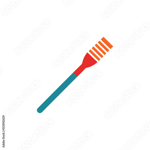 Toothbrush for Dental Hygiene in Clean and Detailed Line Vector Illustration