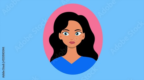 Wallpaper Mural Looping Animation of Woman's Eyes Moving Side to Side – Flat Character Expression Torontodigital.ca