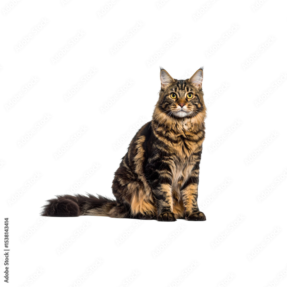Obraz premium White background studio portrait of an adorable domestic black cat