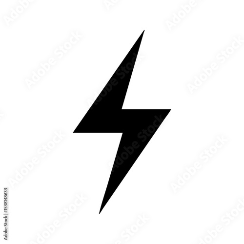 Free Download A stark black lightning bolt symbol isolated against a clean white background view - GFXLoad