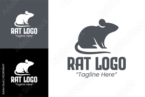Sleek and Minimalist Rat Logo for Professional Branding and Identity Creation