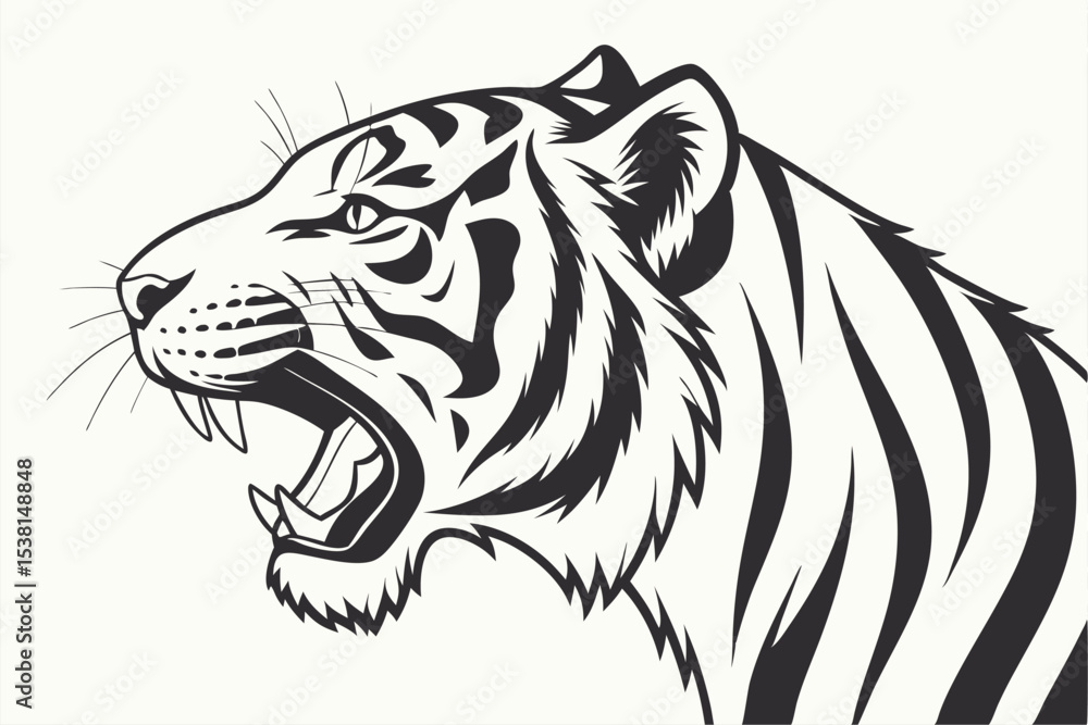 Fototapeta premium Tiger Head Illustration Vector 