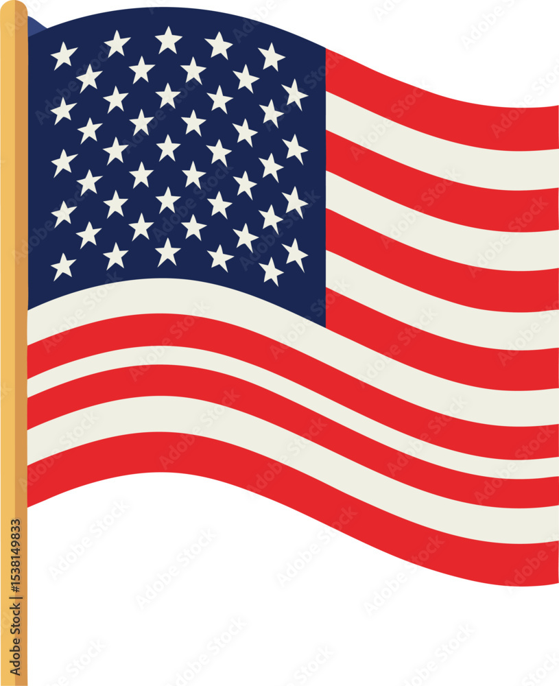 Fototapeta premium american flag on a transparent background