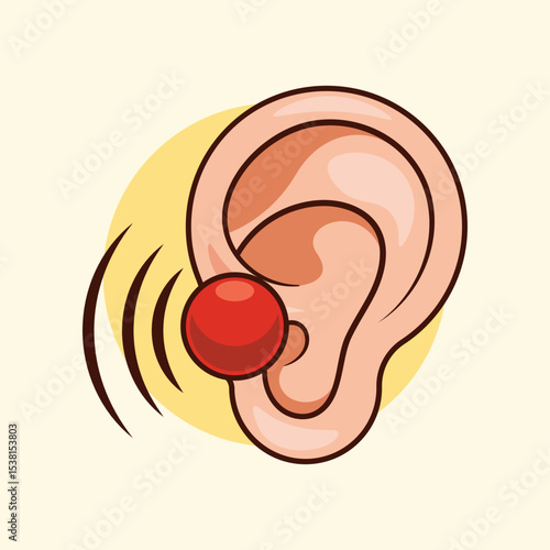 cartoon vector illustration of tinnitus