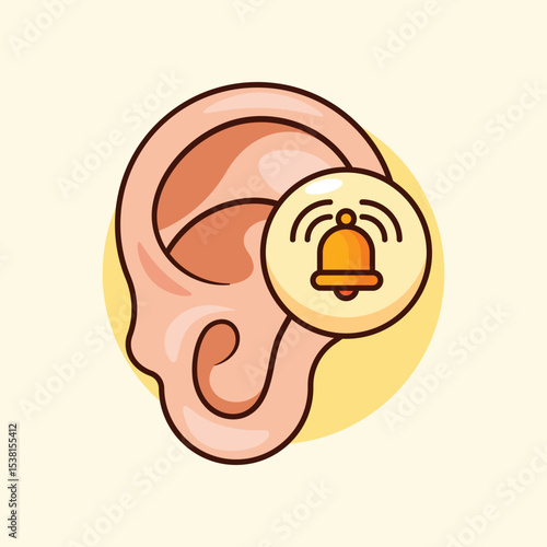 cartoon vector illustration of tinnitus