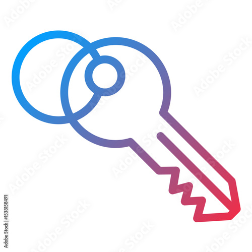 Room Key Line Icon Style
