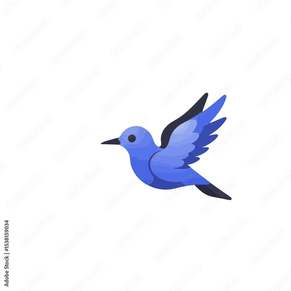 Fototapeta premium Blue Bird Flying Illustration Vector Graphic Design