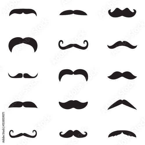 collection of mustaches. set of mustaches. set of mustache icon vector