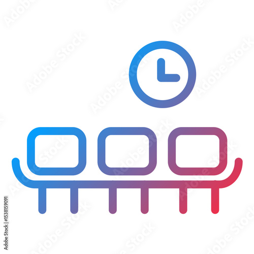 Waiting Room Line Icon Style