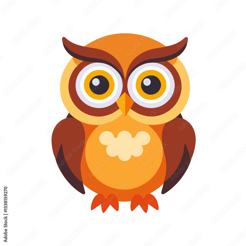 Naklejka premium Cute Cartoon Owl Illustration Design Graphic