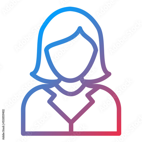 Lady Lawyer Line Icon Style