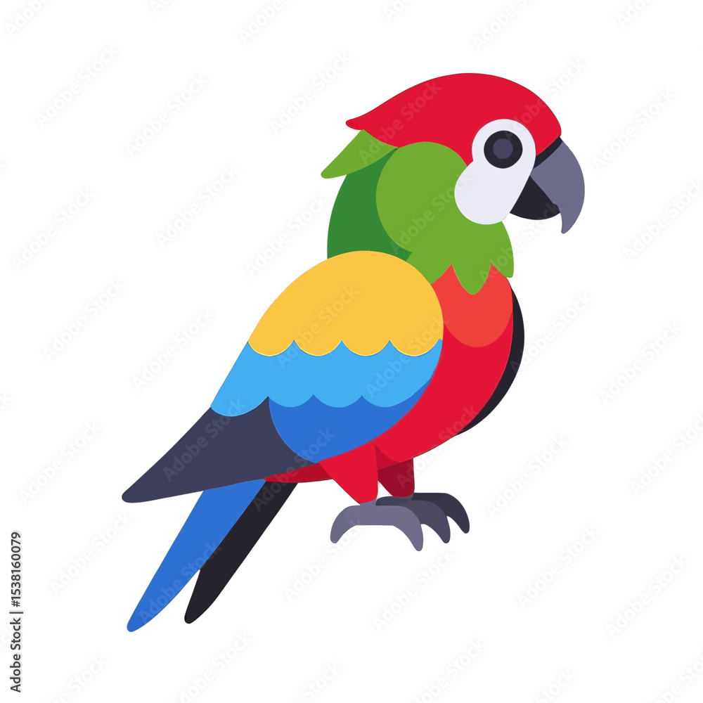 Fototapeta premium Colorful Parrot Illustration Isolated White Background