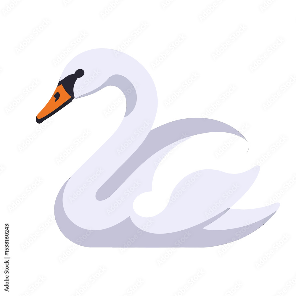 Fototapeta premium Elegant Swan Swimming Gracefully in Water