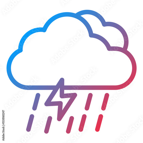 Rainy Line Icon Style
