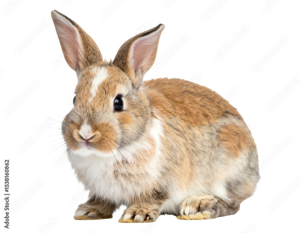 Obraz premium Cute rabbit with soft fur and alert ears.