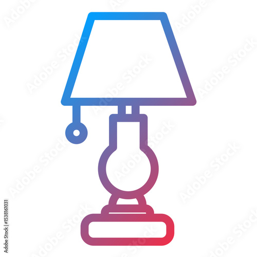 Table Lamp Line Icon Style