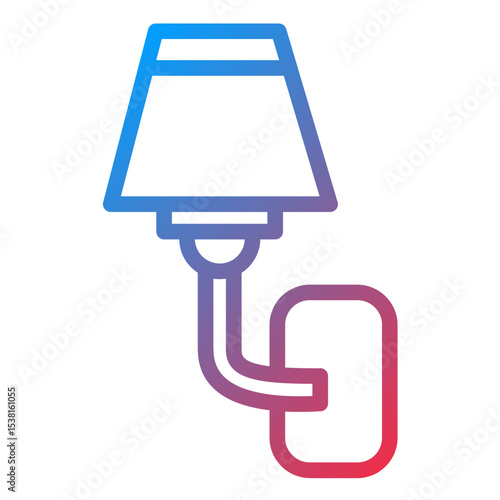 Wall Lamp Line Icon Style