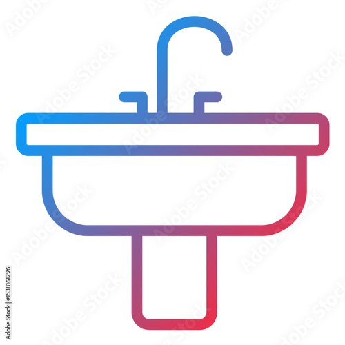 Sink Line Icon Style