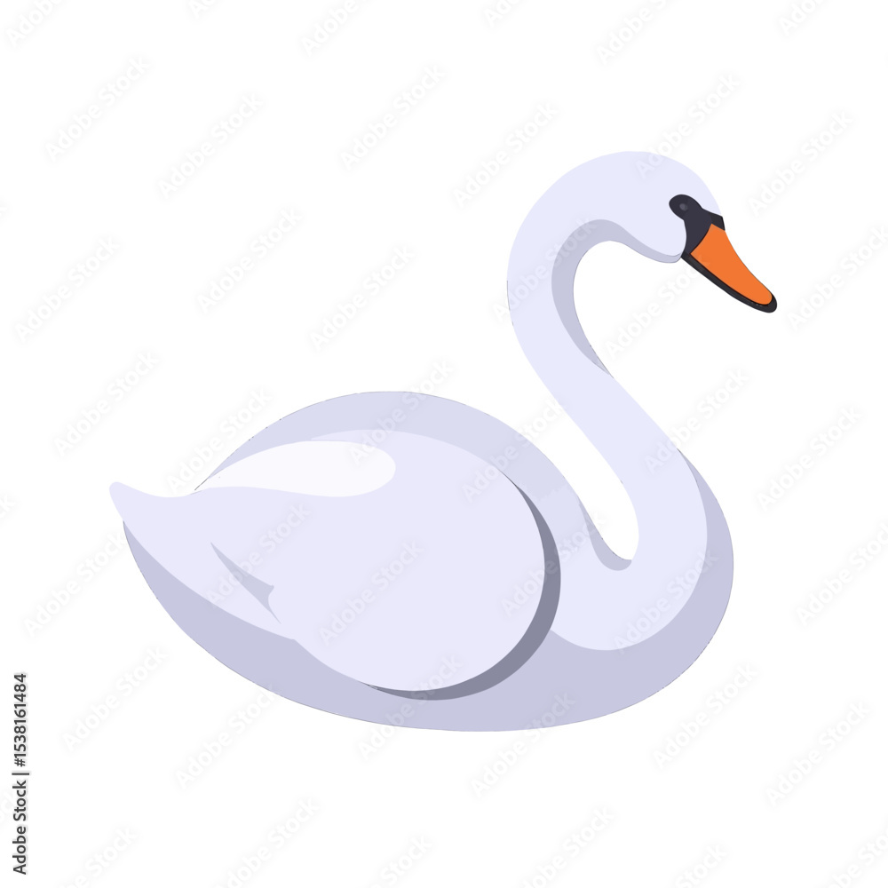 Fototapeta premium White Swan Illustration Vector Graphic Design