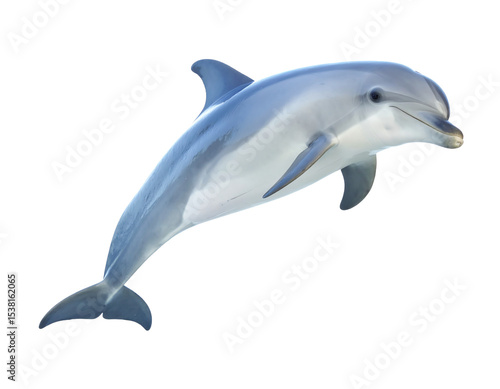 A playful dolphin swimming gracefully.