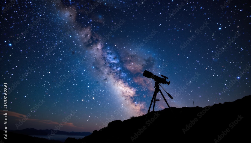 Stargazing and astronomy exploration mountains night photography cosmic environment silhouette viewpoint celestial concept Stargazing and astronomy exploration mountains night photography cosmic environment silhouette viewpoint celestial concept
